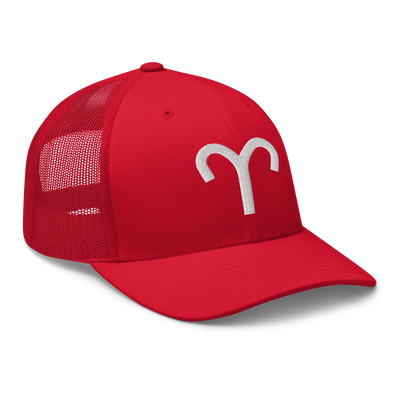 Aries Zodiac Trucker Hat – Embroidered Mesh Cap
