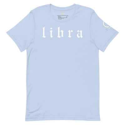 Libra Zodiac Sign Old English Font– Unisex Graphic Shirt