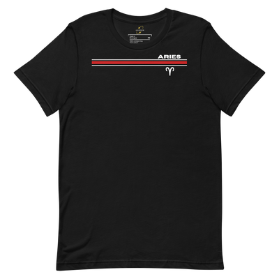 Aries Zodiac Sign T-Shirt w/ Stripe– Unisex Graphic Shirt