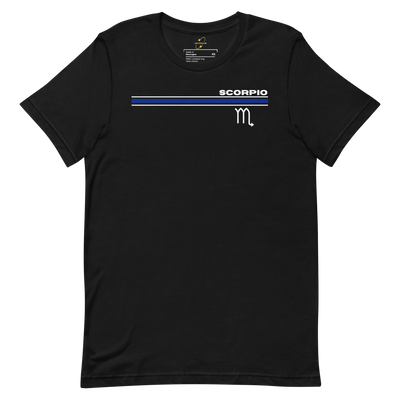 Scorpio Zodiac Sign T-Shirt w/ Stripe – Unisex Graphic Shirt