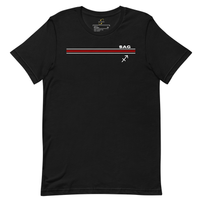 Sagittarius Zodiac Sign T-Shirt w/ Stripe – Unisex Graphic Shirt