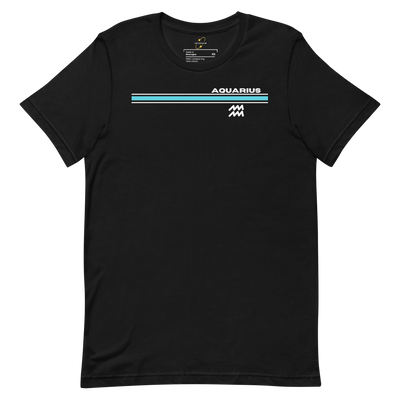 Aquarius Zodiac Sign T-Shirt w/ Stripe – Unisex Graphic Shirt