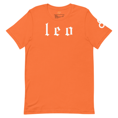 Leo Zodiac Sign Old English Font– Unisex Graphic Shirt